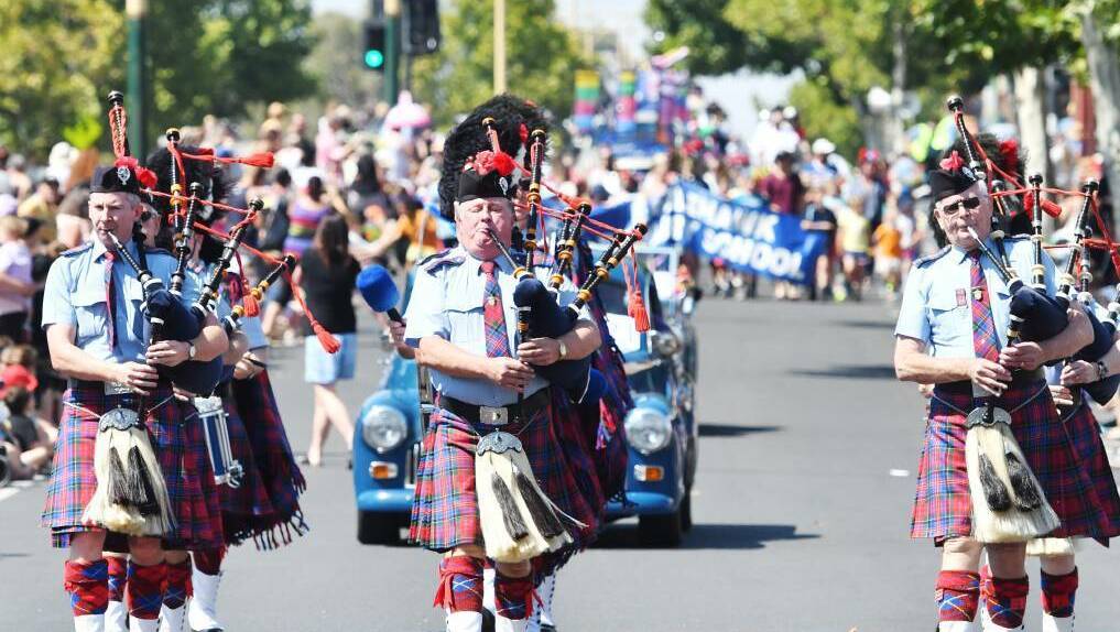  Musicians take part in the 2019 Dahlia and Arts Festival parade through Eaglehawk. It was the last time the event took place thanks to COVID-19. Picture: DARREN HOWE
