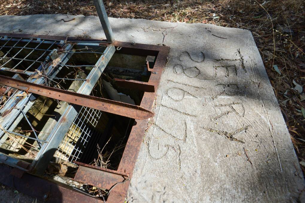  The top of the mine shaft they have been searching. Picture: DARREN HOWE