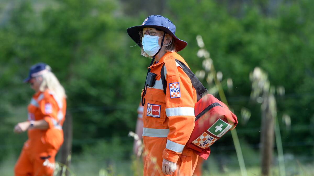SES and Police searched a Mandurang South property for Pam on Tuesday. PICTURE: Darren Howe.