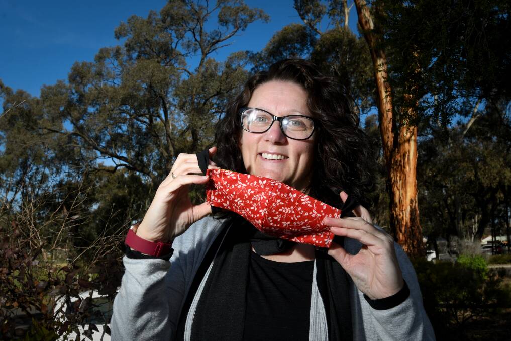 MASK OFF: Bendigo Neighbourhood Hub together with Angelique Whitehouse made masks for the community back in 2020. Picture: NONI HYETT