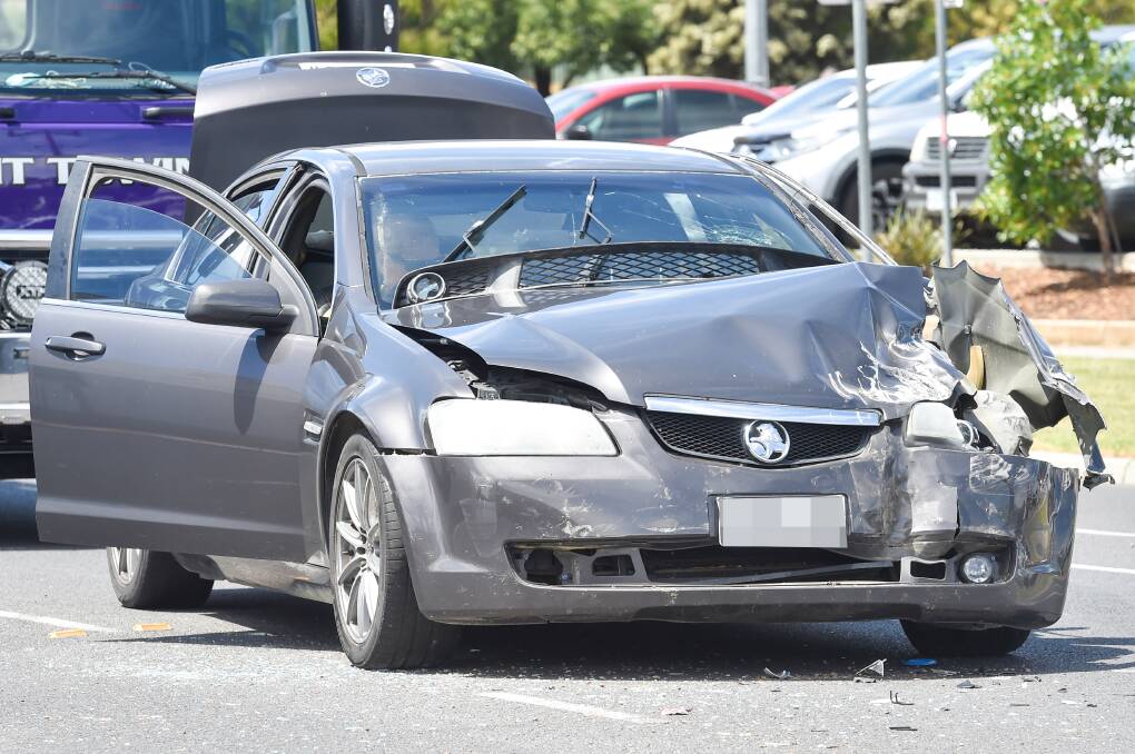 Crash in Lockwood Road Kangaroo Flat. Picture: DARREN HOWE