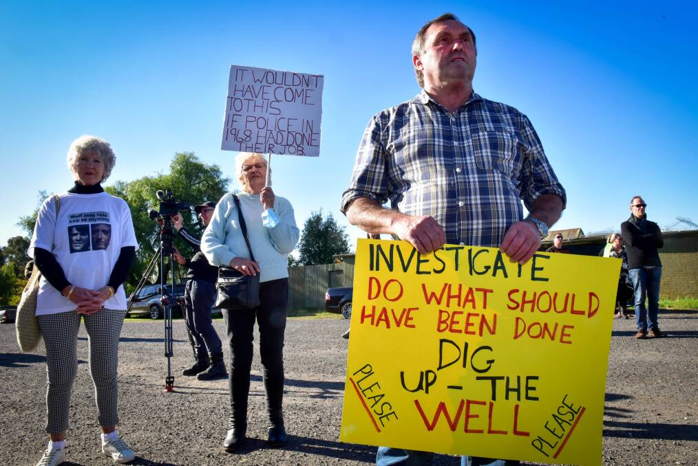 SUPPORT: Allan's brother Peter Whyte at the Dig Up the Well protest on Saturday. Picture: Brendan McCarthy