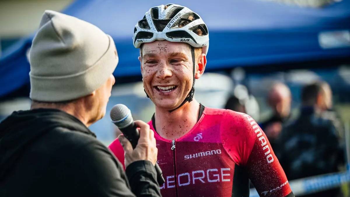 Connor Sens, pictured after winning this year's Australian National Gravel Championships, is ready for the Dirty Warrny. Picture supplied