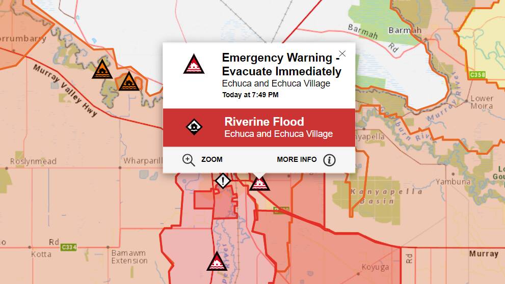 Picture from VicEmergency website