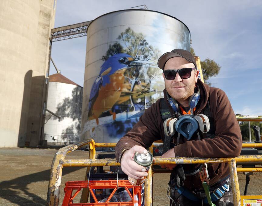 International artist D'vate will return to Rochester in November to start painting on the third silo in town. Picture: GLENN DANIELS
