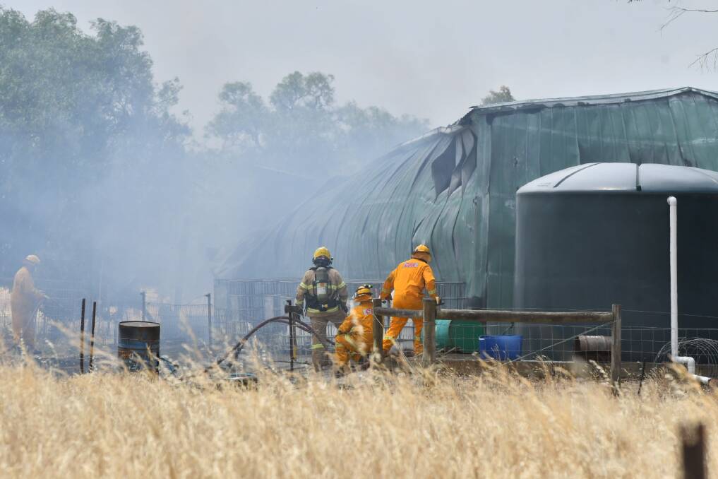 Crews contained the blaze by 1.51pm. Picture: NONI HYETT