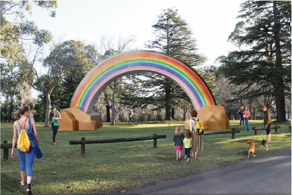 The Big Rainbow will be installed in Daylesford's Victoria Park by the long weekend in March. Picture supplied