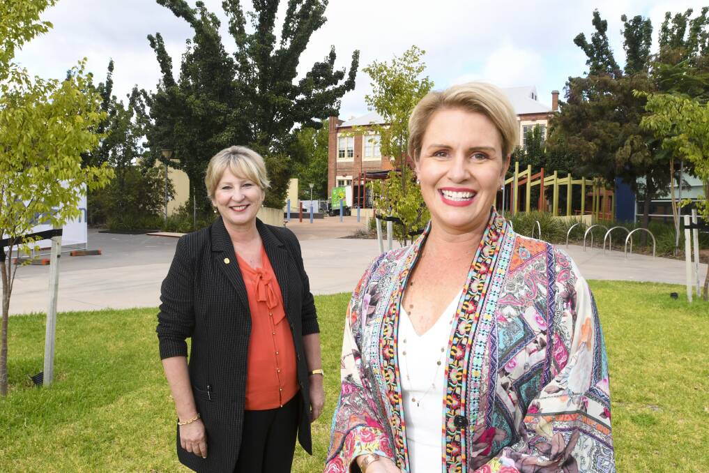 WELCOME BACK: Training and Skills, and Higher Education Minister Gayle Tierney and Bendigo TAFE chief executive Sally Curtain. Picture: NONI HYETT