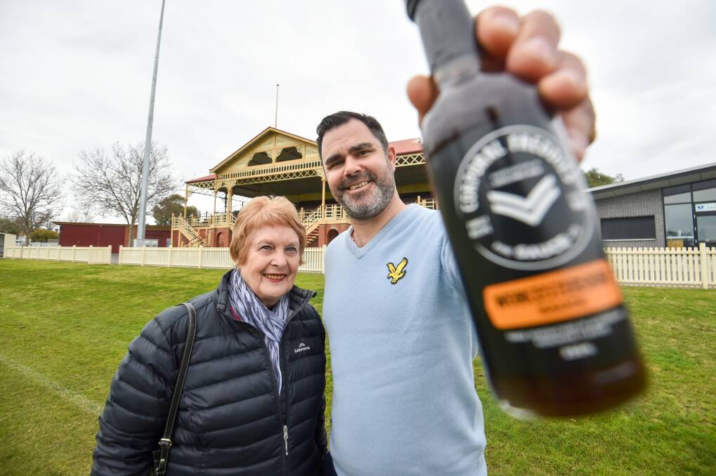 Barbara and son Michael Burnell and their family's Corporal Freddies sauce. Picture by Darren Howe