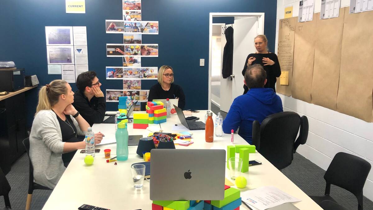 The Thinka and Multiplex teams together working on their project ideas. Picture: SUPPLIED