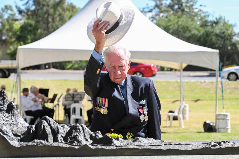 Donald Munro was at the Sandakan memorial in Bendigo to remember the men lost during the Sandakan death marches in World War II. Picture by Darren Howe
