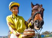 Jockey Bruno Neto with Gus the horse. Picture by Darren Howe