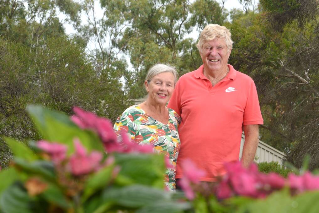 Laurie and Mary Preston are joint winners of the Eaglehawk Citizen of the Year award for their work in the Dahlia and Arts Festival, Rotary and more. Picture by Noni Hyett