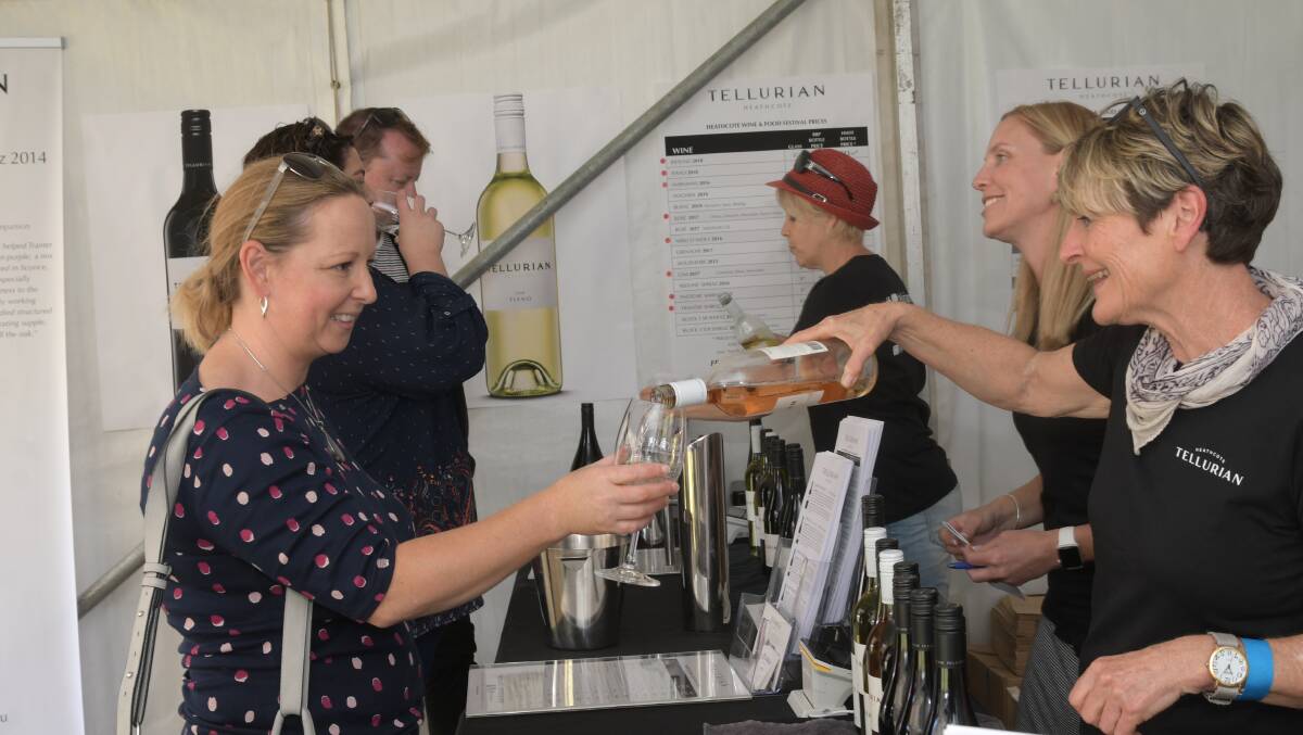People enjoying the Heathcote Food and Wine Festival in 2018. Picture: NONI HYETT