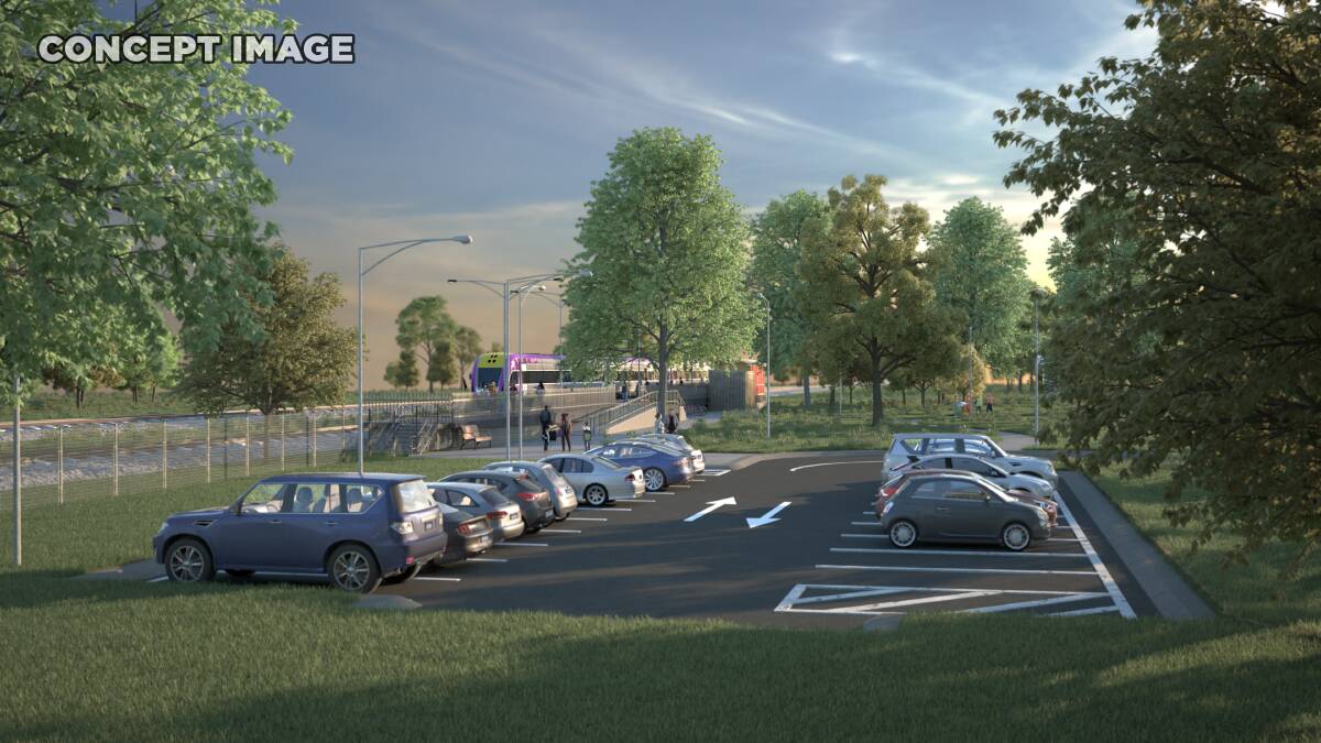 Concept image of the Goornong train station car park. Picture: SUPPLIED