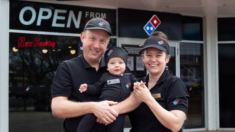 DOUGH-NERS: Dominos Bendigo, Kangaroo Flat and Strathdale franchisees Jason, Leo and Lindsay Tod. Picture: SUPPLIED
