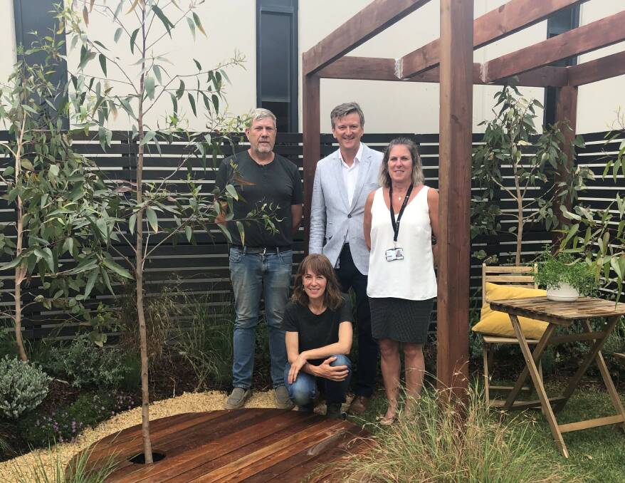 Stan Smith, Nicole Broe, David Richardson and Kendall Ingram in the new Bendigo TAFE garden. Picture: SUPPLIED