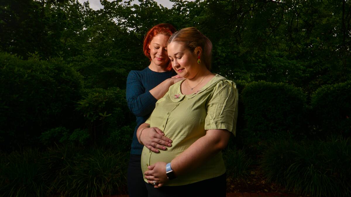 Monika and Alex Campbell-Smith have Spencer, 2, and are 28 weeks pregnant with their second child. Picture: DARREN HOWE