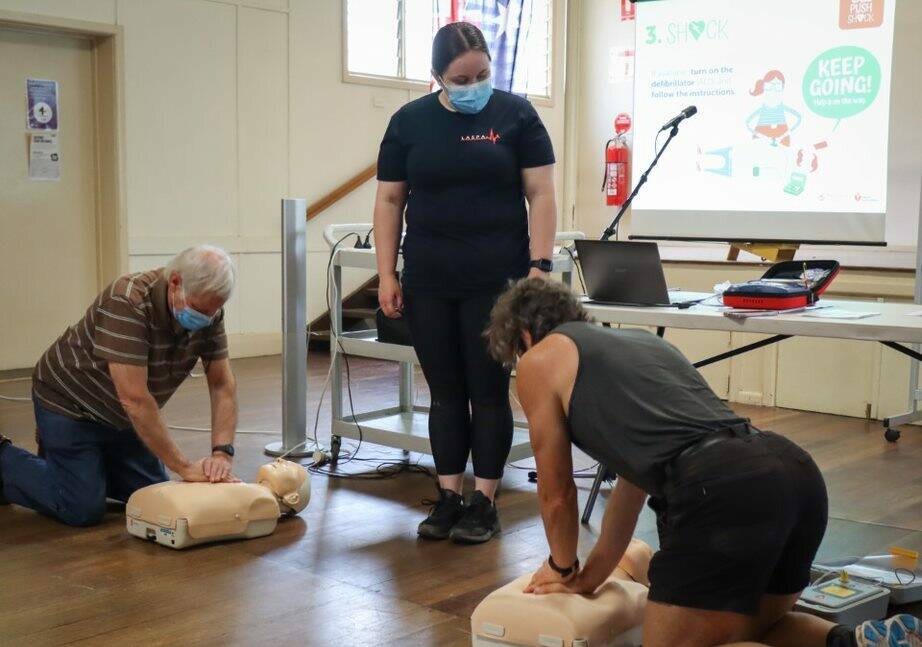 BAREC club members practicing CPR. Picture: SUPPLIED