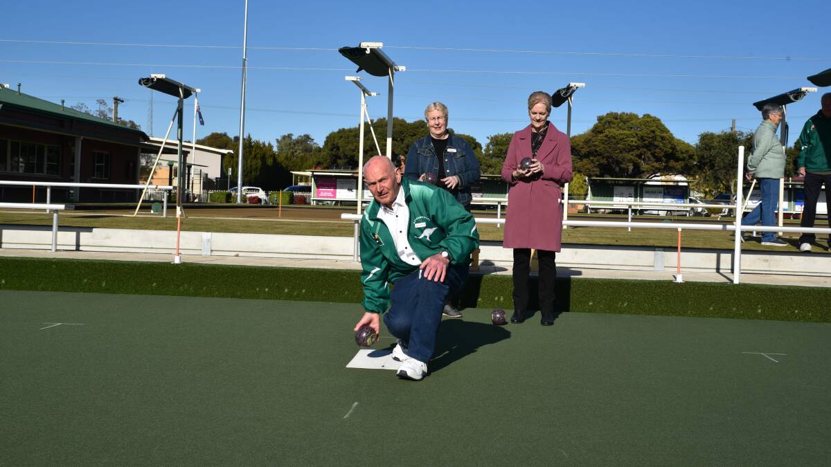 NEW AND IMPROVED: Bendigo West MP Maree Edwards, Kangaroo Flat Bowls Club board chair Brian Hansen and City of Greater Bendigo mayor Andrea Metcalf. testing out the new greens. Picture: MARTYN STRADBROOK