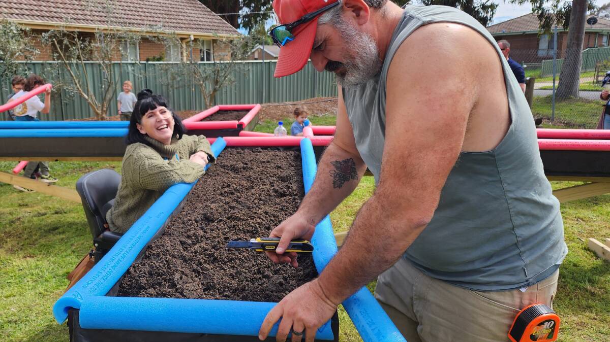 Support co-ordinator Juanita Miller with My Home and Garden Supports director Andrew Barragan. Picture supplied