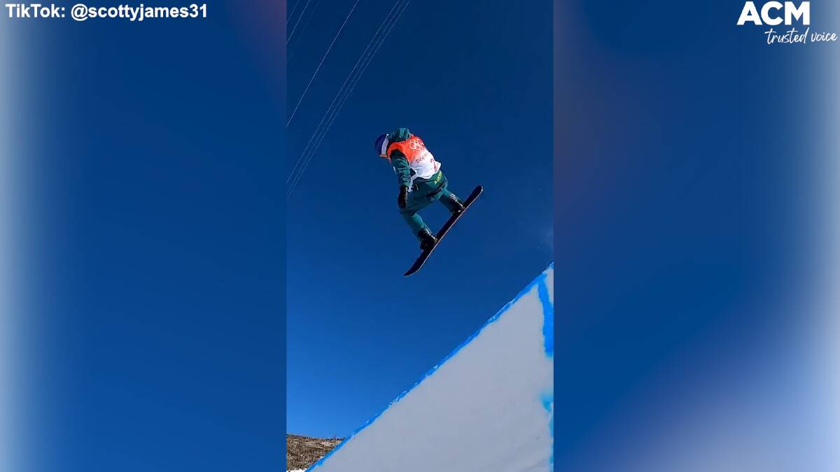 More recent clips showed Mr James snowboard down the halfpipe and perform a number of tricks as he trained for the upcoming competition. 