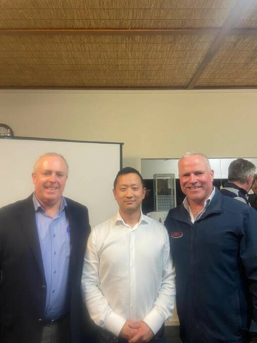 WOOL LEADERS: Quality Wool managing director Mark Dyson, Quality Wool Exports' Allan Wang and JBS Australia livestock manager Steve Chapman.