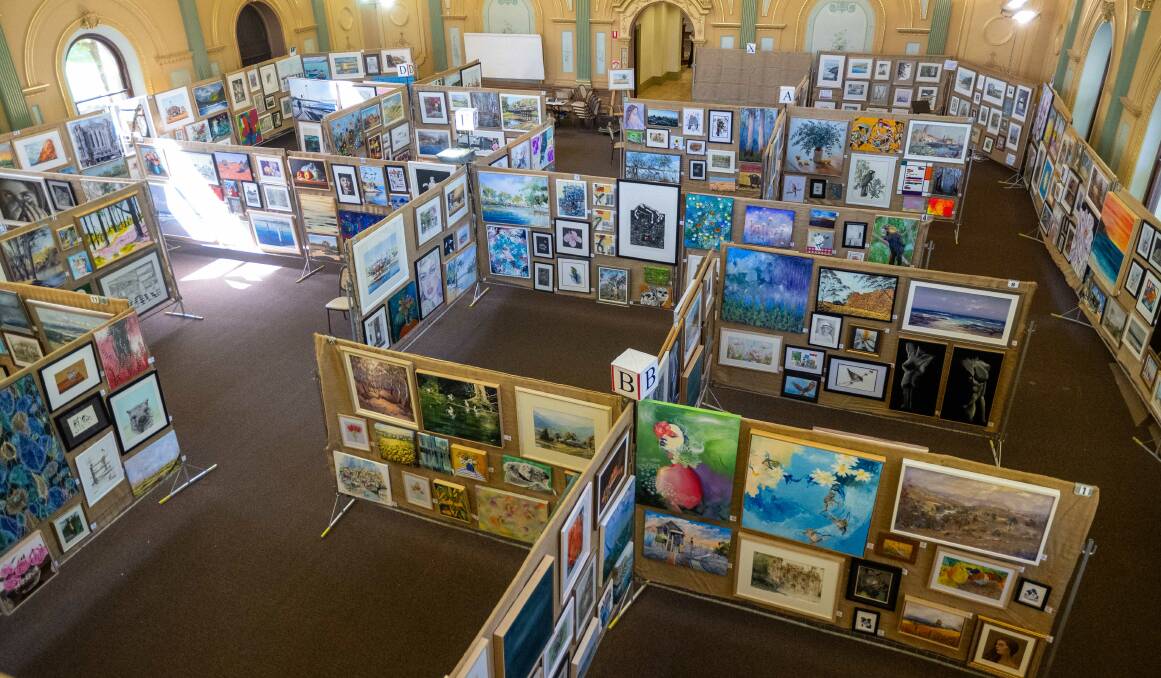 A snapshot of some of the works at the Bendigo Rotary Easter Art Show in the town hall. Picture by Enzo Tomasiello
