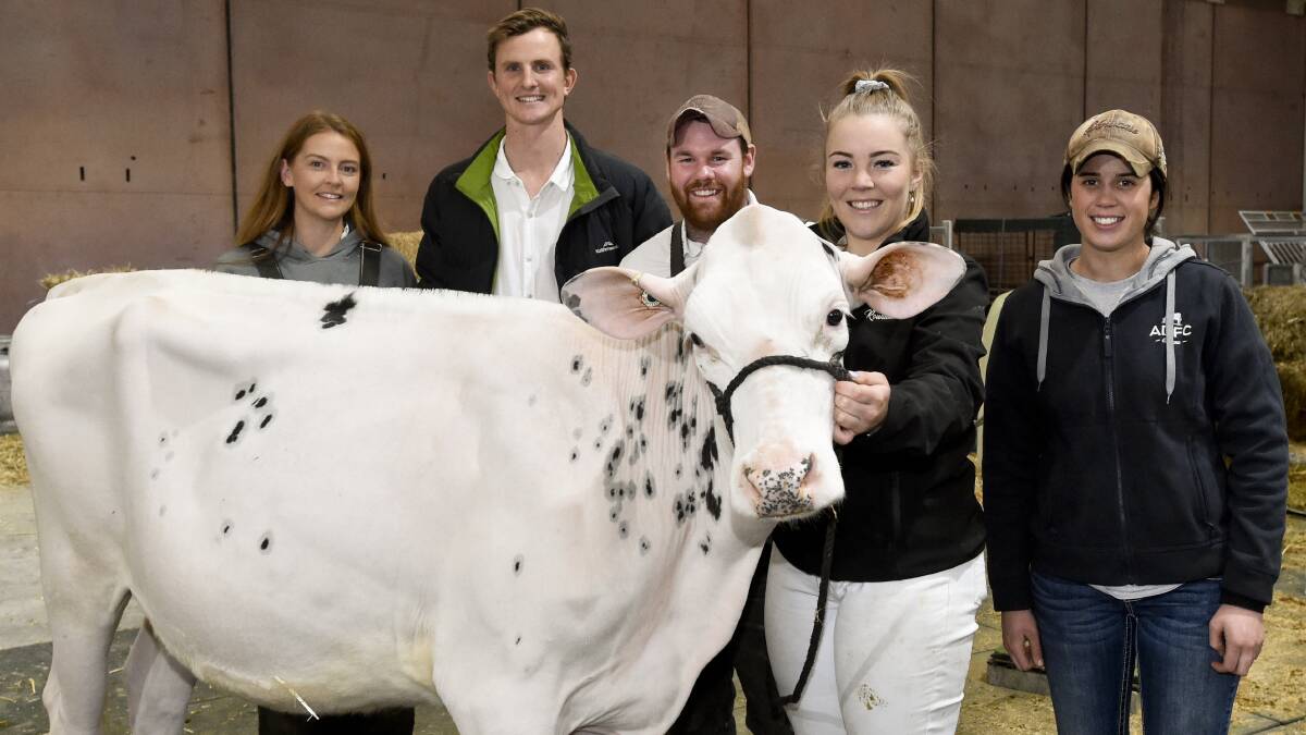 THE TEAM OF 2022: Australia's Young Breeders School (l-r) Courtney Afford, Andrew Gray, Nathan Hart, Kaitlyn Wishart and Georgia Sieben. Picture: NONI HYETT