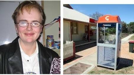 MISSING: Krystal Fraser and the phone booth outside the Leitchville Post Office in Findlay Avenue from where a phone call was made to Krystal on the night of her disappearance - June 20, 2009.