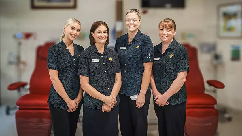 St John of God Bendigo's oncology nurses (from left) Mollie McIntyre, Claire Pysing, Kahlia Wolsley and Jacqueline Byrne. Picture supplied.