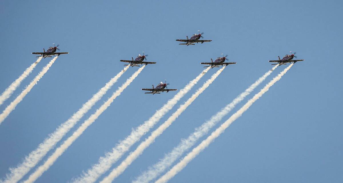 SET TO SOAR: The RAAF Roulettes will take to the sky over Serpentine this weekend. Picture: SGT Nunu Campos