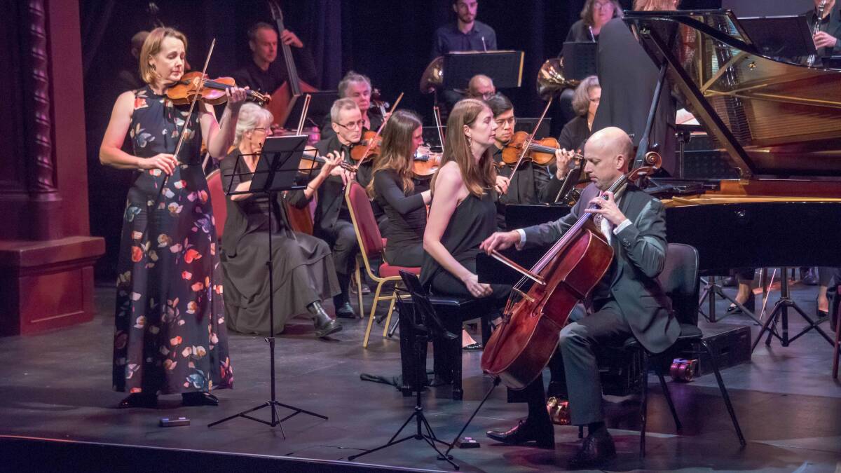 BREATHTAKING: The Seraphim Trio - pianist Anna Goldsworthy, violinist Helen Ayres and Timothy Nankervis on cello - entertain a full house at The Capital theatre on Sunday. Picture: BRENDAN McCARTHY