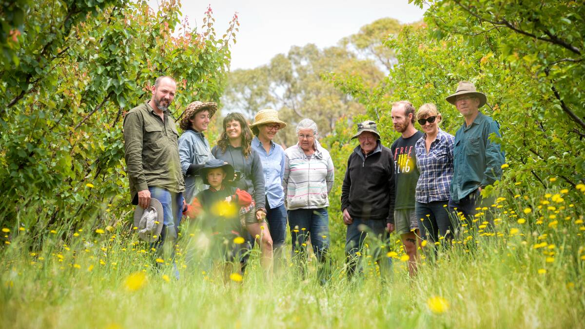 Members of the Harcourt Organic Farming Co-operative whcih recently took out both the Agribusiness of the year and Business of the year categories of the 2021 Mt Alexander Business awards. Picture: DARREN HOWE