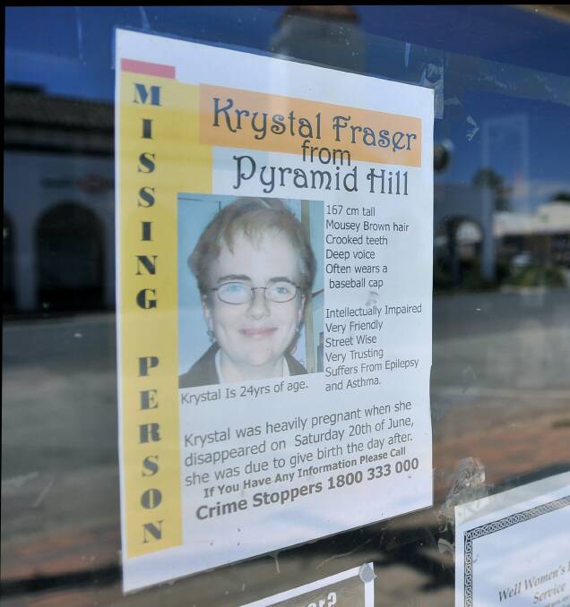 FLASHBACK: A flyer calling for information on Krystal's disappearance (taken in 2009). Picture: Alex Ellinghausen