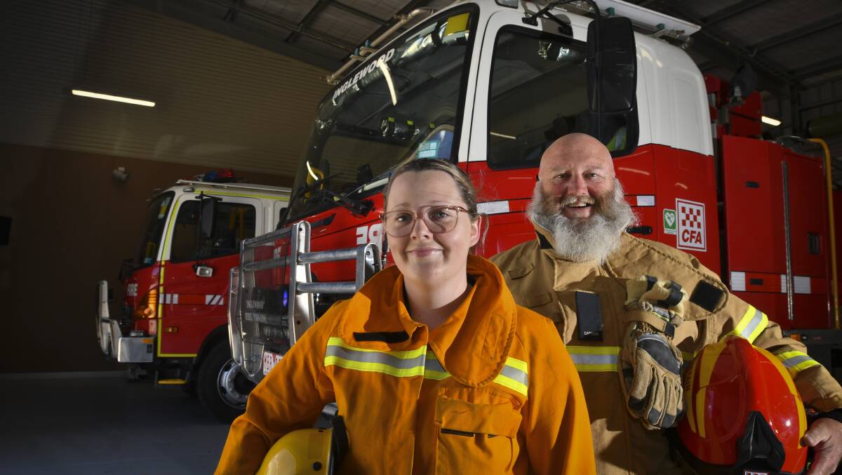It's a family thing: Zali and Andrew Smith at the Inglewood CFA home base. Picture: NONI HYETT