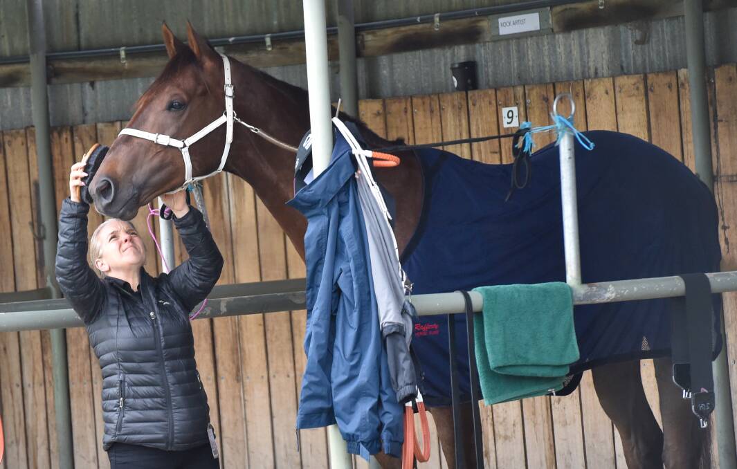 In the stables on Cup Day. Picture by Darren Howe.