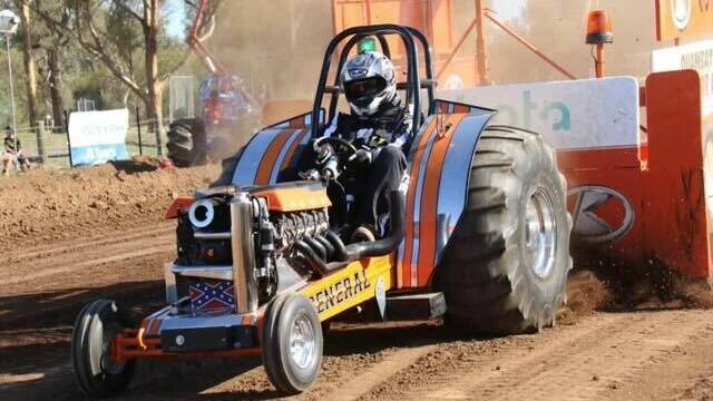 Nathan Binks drives The General in a tractor pulling competition ahead of the Elmore event next week.