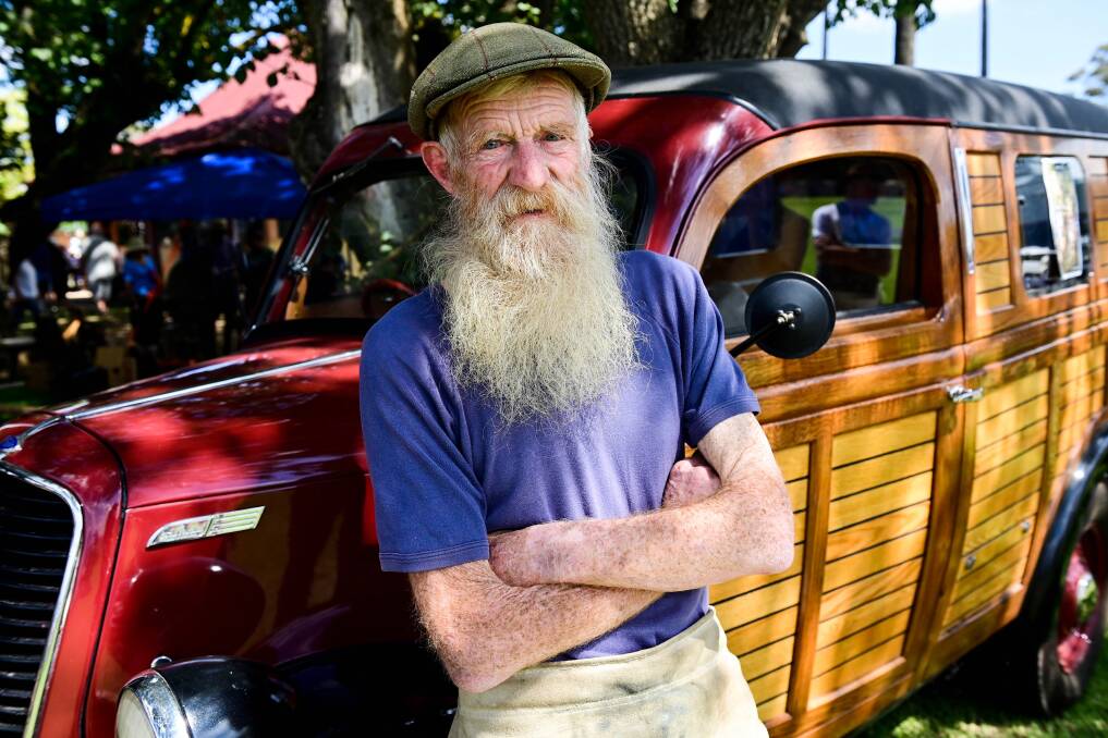 Master craftsman: George Smithwick, a sixth-generation cooper (bucket maker), with his 1949 E803W Fordson at the Lost Trades Fair Picture: BRENDAN MCCARTHY
