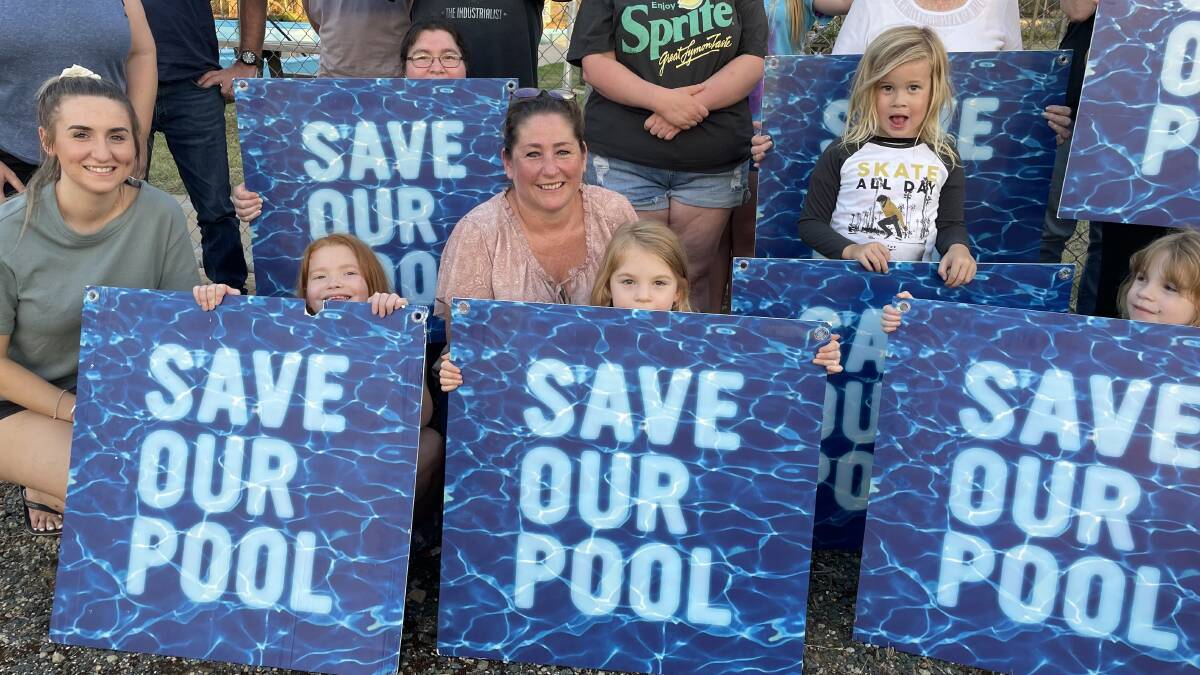 Lockington residents rallied at their pool on Friday evening. Picture: JULIEANNE STRACHAN