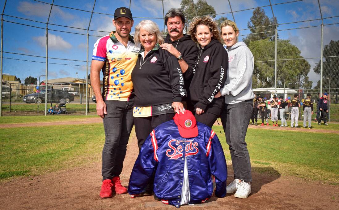 FAMILY TIES: Scots baseball club player Matty34's mum and family at Eaglehawk on Sunday. Picture: BRENDAN MCCARTHY