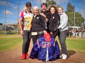FAMILY TIES: Scots baseball club player Matty34's mum and family at Eaglehawk on Sunday. Picture: BRENDAN MCCARTHY