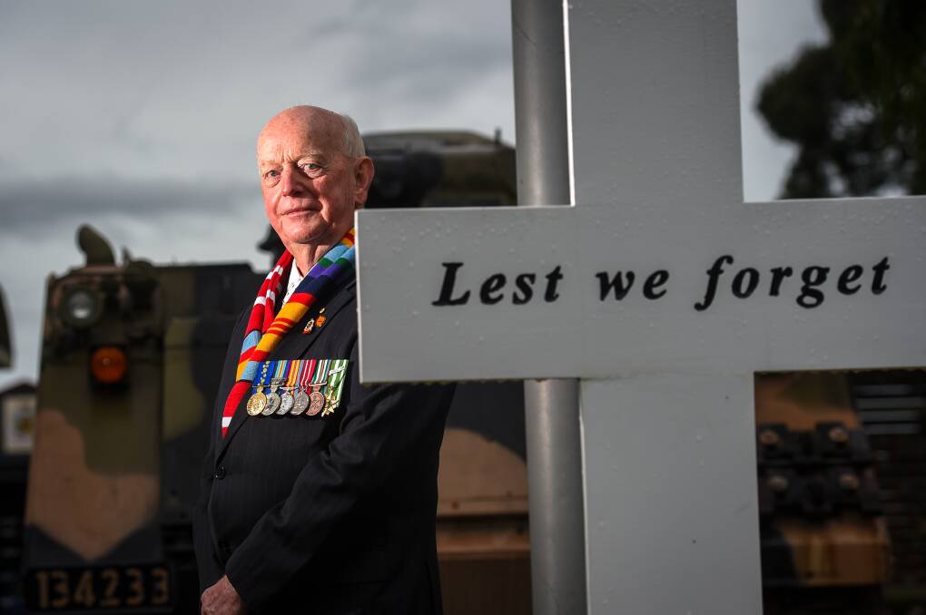 Remembering Vietnam: Cliff Richards at the Bendigo RSL for the Vietnam Veterans Day commemorative service. Picture: Darren Howe