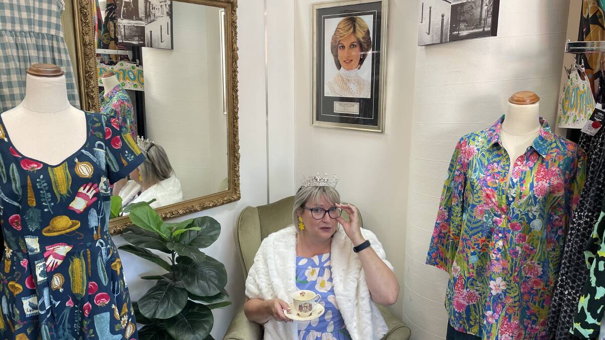 Very Queenly: Ali Mayor in her clothing shop at Bath Lane. Picture: JULIEANNE STRACHAN