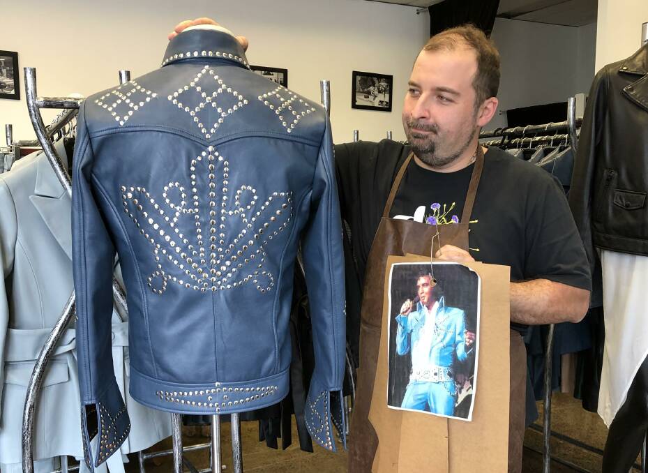 Martin Balsim with the jacket Elvis would have approved of - designed and made in Melbourne. Picture: SUPPLIED 