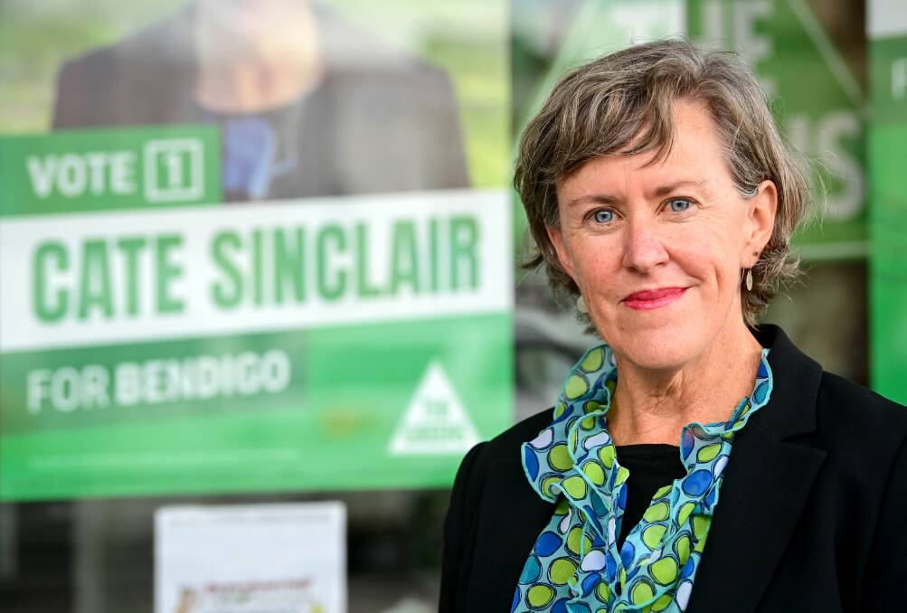 PUSH: Greens candidate Dr Cate Sinclair said the party feels optimistic about the prospect of a hung parliament. Picture: NONI HYETT