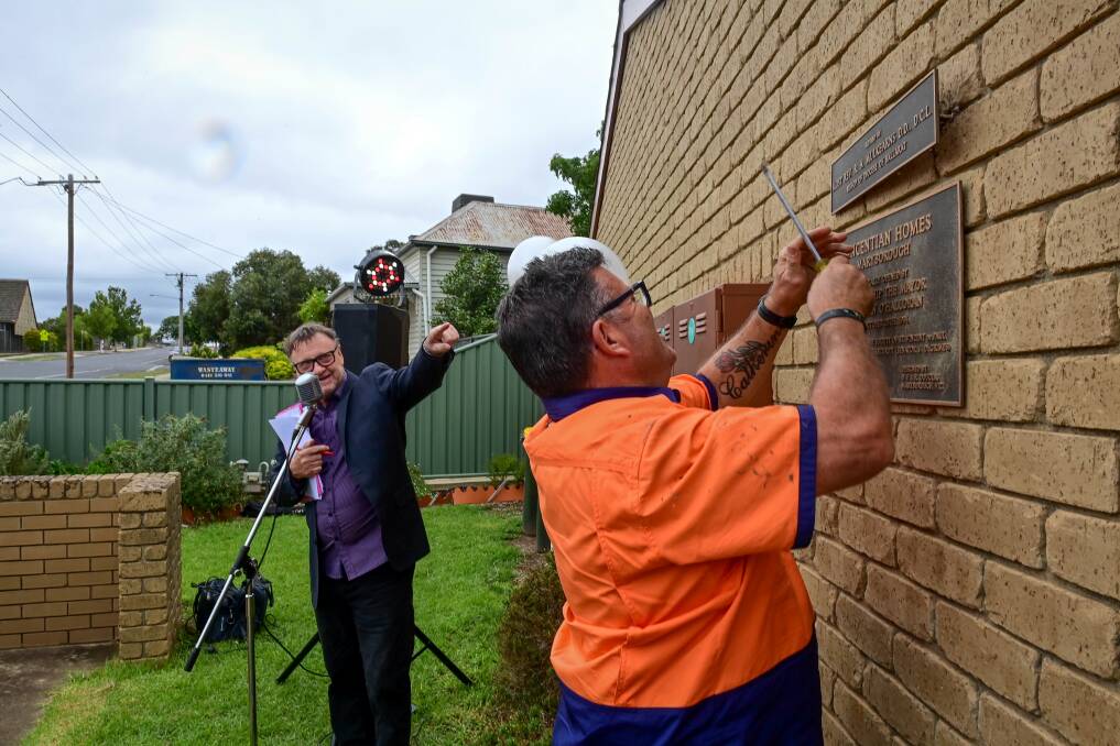 The plaque removal from the St Vincent's residential home. Picture: BRENDAN MCCARTHY