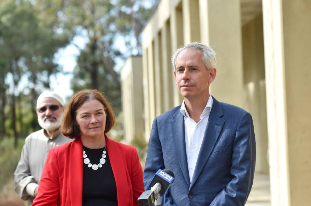 Labor MP's Lisa Chesters and Andrew Giles at the BICC funding announcement on Tuesday. Picture: NONI HYETT