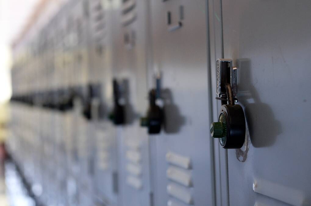  LOCKERS: school lockers in the hallway. Picture: FILE.