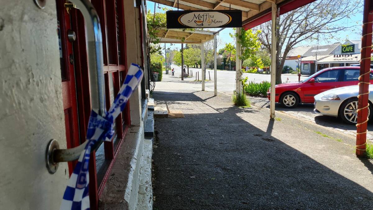 Muffins & More cafe in Daylesford was closed on Tuesday, after a man died in the CBD. Picture by Gabrielle Hodson